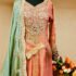 Blush Pink Mirror Embroidered Kurta with Sage Green Dupatta