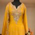 Embroidered Mustard Anarkali Suit with Dupatta