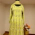 Lime Green Silk Embroidered Ethnic Dress