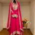 Traditional Pink Georgette Anarkali with Gold Embroidery